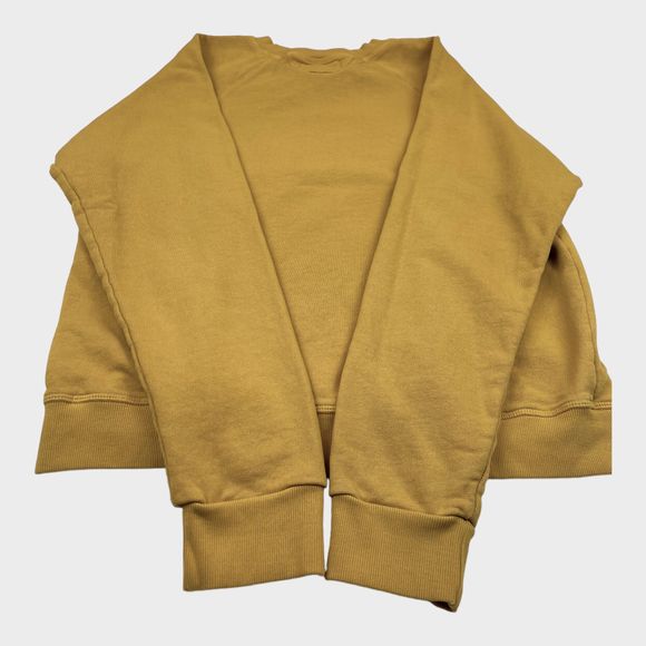 CRTFD Organic Cotton Embroidered Logo Crewneck Sweatshirt in Mustard Size Large - Picture 10 of 12